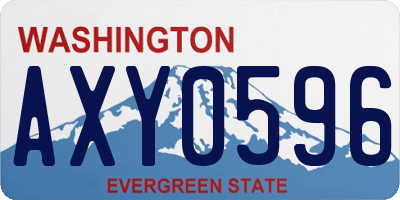 WA license plate AXY0596