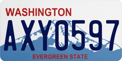 WA license plate AXY0597