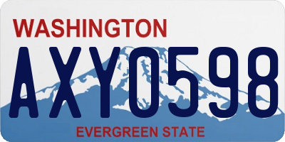WA license plate AXY0598