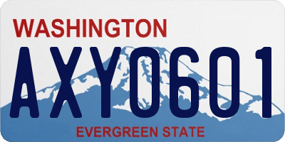 WA license plate AXY0601