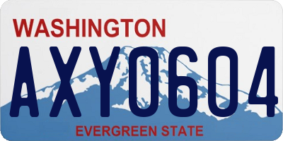 WA license plate AXY0604