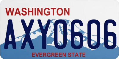 WA license plate AXY0606