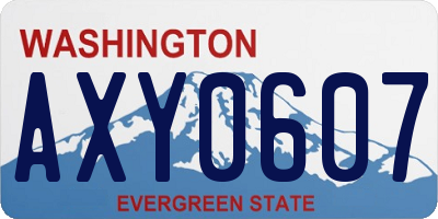 WA license plate AXY0607