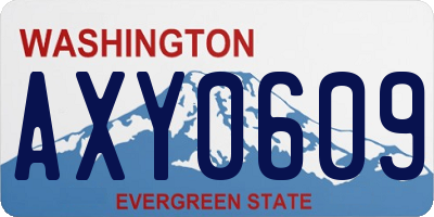 WA license plate AXY0609