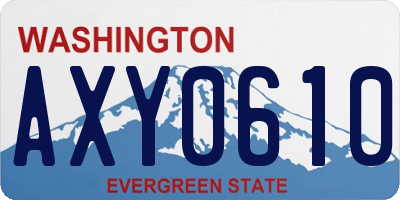 WA license plate AXY0610