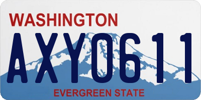 WA license plate AXY0611