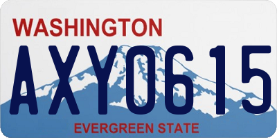 WA license plate AXY0615