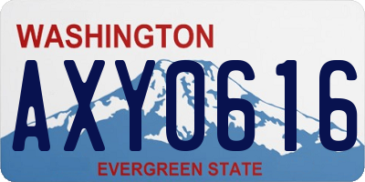 WA license plate AXY0616