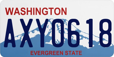 WA license plate AXY0618