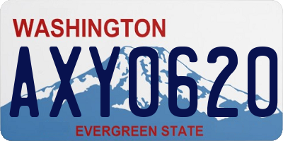 WA license plate AXY0620