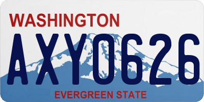 WA license plate AXY0626
