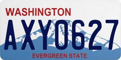 WA license plate AXY0627