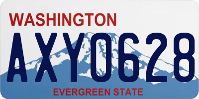WA license plate AXY0628