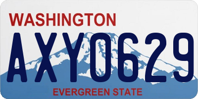 WA license plate AXY0629