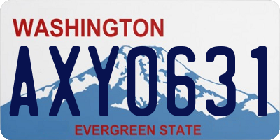 WA license plate AXY0631