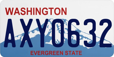 WA license plate AXY0632