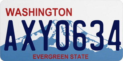 WA license plate AXY0634
