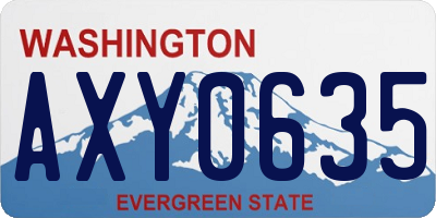 WA license plate AXY0635
