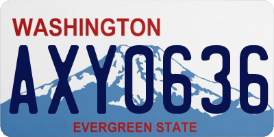 WA license plate AXY0636