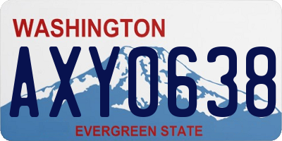 WA license plate AXY0638