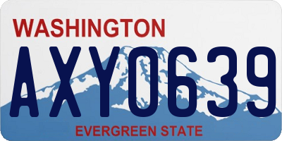 WA license plate AXY0639