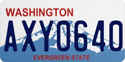 WA license plate AXY0640