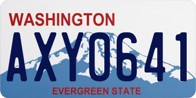 WA license plate AXY0641