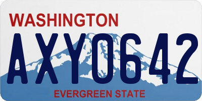 WA license plate AXY0642