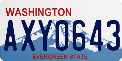 WA license plate AXY0643