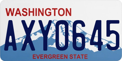 WA license plate AXY0645