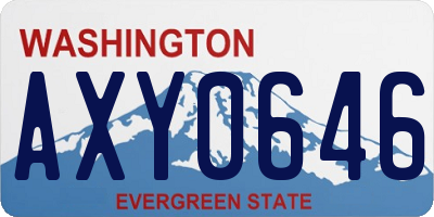 WA license plate AXY0646