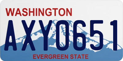 WA license plate AXY0651