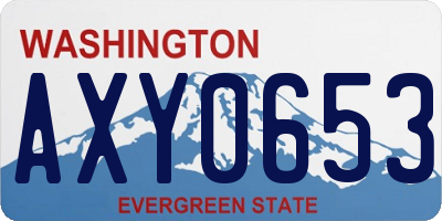 WA license plate AXY0653