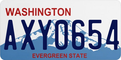 WA license plate AXY0654