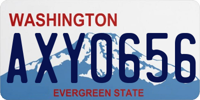 WA license plate AXY0656