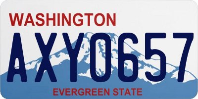 WA license plate AXY0657