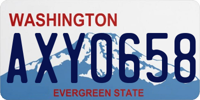 WA license plate AXY0658