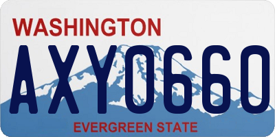 WA license plate AXY0660