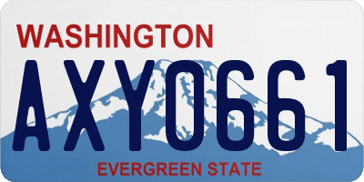 WA license plate AXY0661