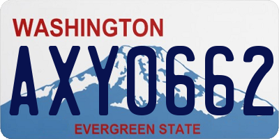 WA license plate AXY0662