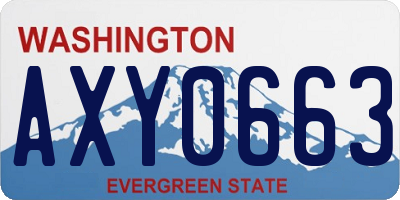 WA license plate AXY0663