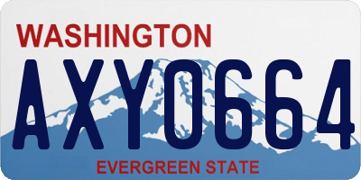 WA license plate AXY0664