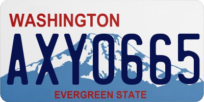 WA license plate AXY0665