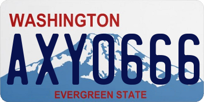 WA license plate AXY0666