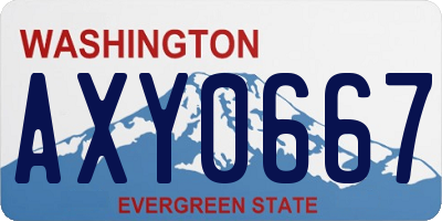 WA license plate AXY0667