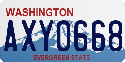 WA license plate AXY0668
