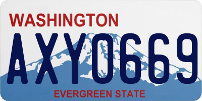 WA license plate AXY0669