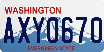 WA license plate AXY0670