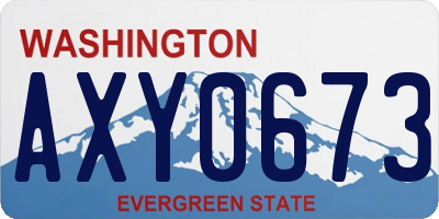 WA license plate AXY0673