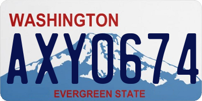 WA license plate AXY0674